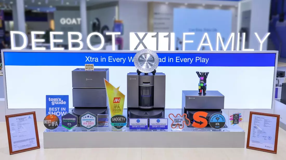 IFA 2025 / DEEBOT X11 von ECOVACS gewinnt internationalen Innovationspreis / Von Best of IFA 2025 bis Editor's Choice - internationale Fachmedien würdigen die technologische Spitzenleistung - Bild: presseportal.de