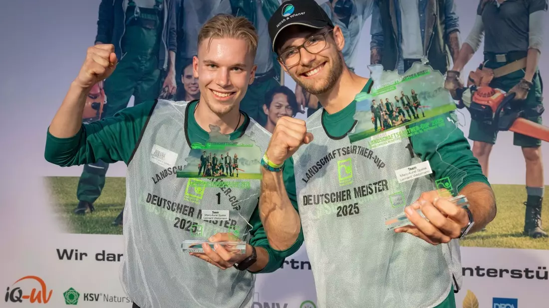 Landschaftsgärtner-Cup 2025: Marc-Aurel Spalek und Lennard Weitzmann (Sachsen) werden in Berlin Deutsche Meister - Bild: presseportal.de