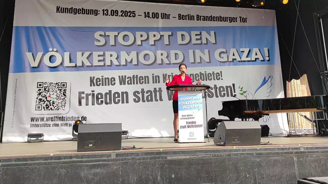 Sahra Wagenknecht bei Demo gegen Gaza-Krieg am 13.09.2025 - Bild: über dts Nachrichtenagentur