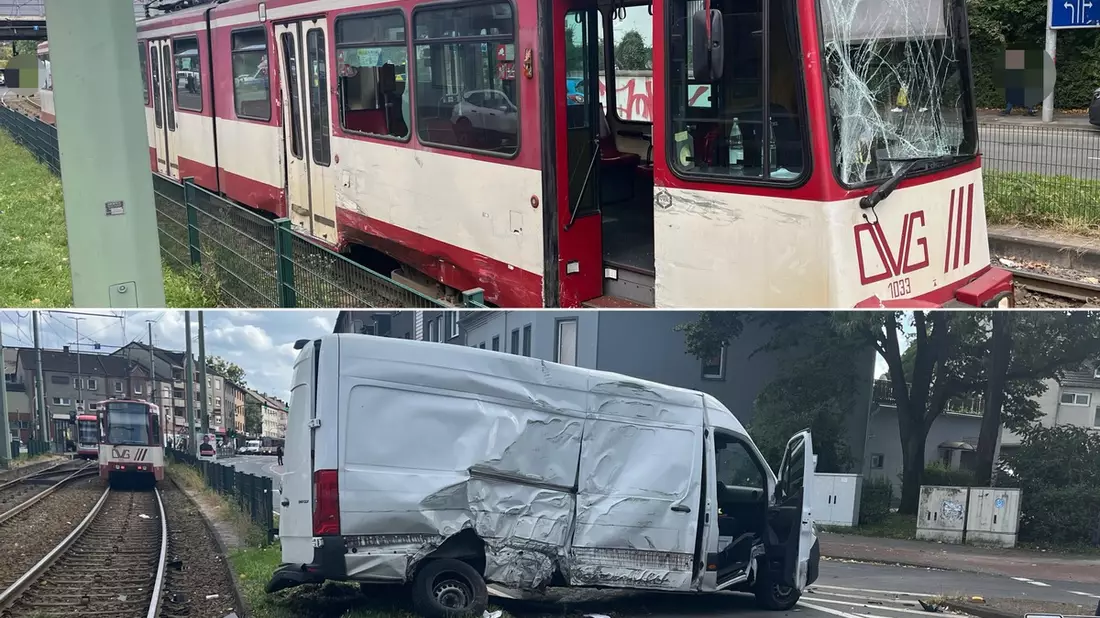 POL-DU: Beeck: Transporter kollidiert mit Straßenbahn - mehrere Verletzte - Bild: presseportal.de