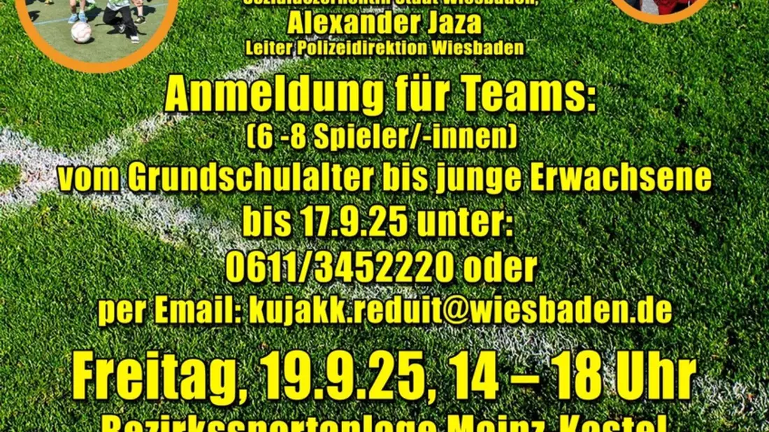 POL-WI: Street-Soccer-Turnier für Toleranz in Kastel - Auch Alexander Jaza, Leiter der Polizeidirektion Wiesbaden ist Schirmherr - Bild: presseportal.de