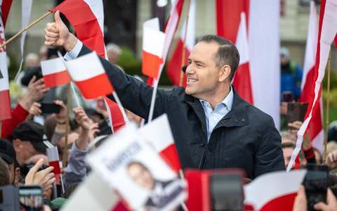 Nawrocki schlug im polnischen Präsidentenwahlkampf antideutsche Töne an. - Foto: Tytus Zmijewski/PAP/dpa