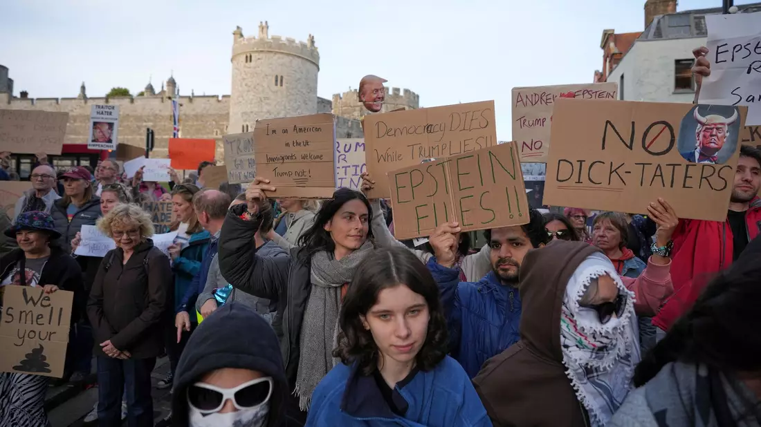 Schon vor Trumps Ankunft kam es zu Protesten. - Bild: Kin Cheung/AP/dpa