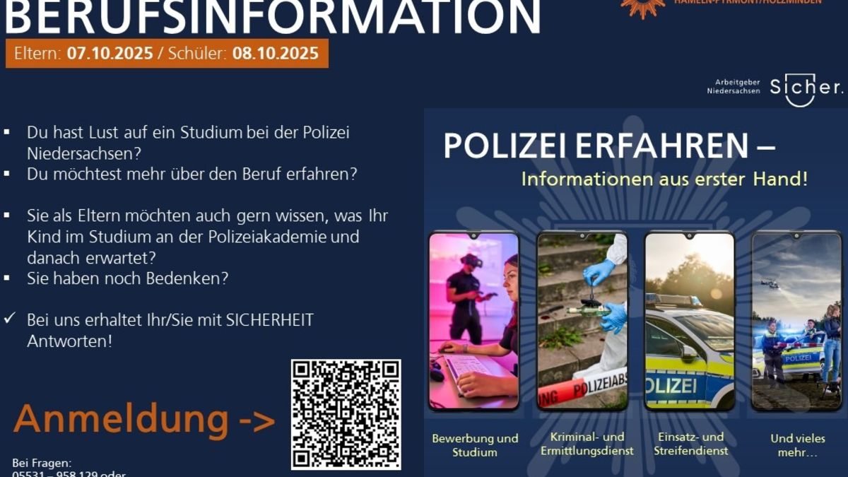 POL-HM: Traumberuf Polizist? Informationsabende für Interessierte - Foto: presseportal.de