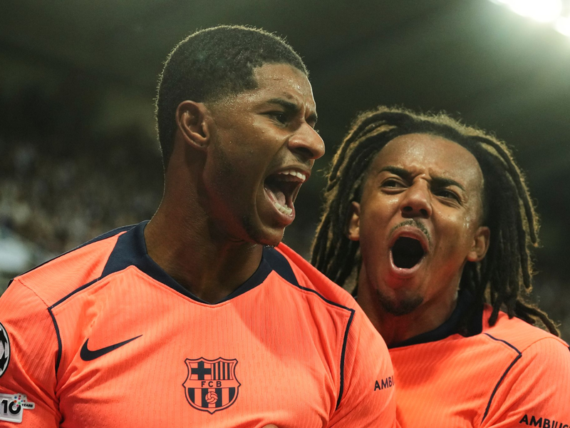 Marcus Rashford (links) traf doppelt für den FC Barcelona - Foto: Jon Super/AP/dpa