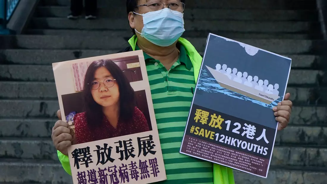 Zhang Zhan hatte bereits eine Haftstrafe wegen desselben Vorwurfs abgesessen. (Archivbild) - Bild: Kin Cheung/AP/dpa