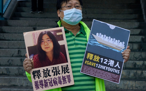 Zhang Zhan hatte bereits eine Haftstrafe wegen desselben Vorwurfs abgesessen. (Archivbild) - Foto: Kin Cheung/AP/dpa