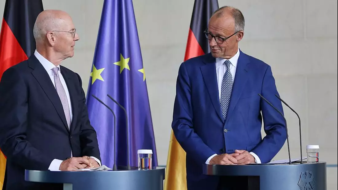 Martin Blessing und Friedrich Merz am 22.09.2025 - Bild: über dts Nachrichtenagentur