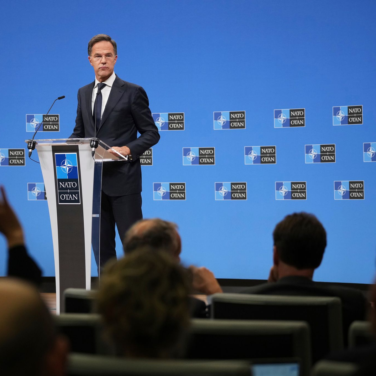 Nato-Generalsekretär Mark Rutte machte klar, dass die Nato  - wenn notwendig - auch ein Flugzeug abschießen werde. - Foto: Virginia Mayo/AP/dpa