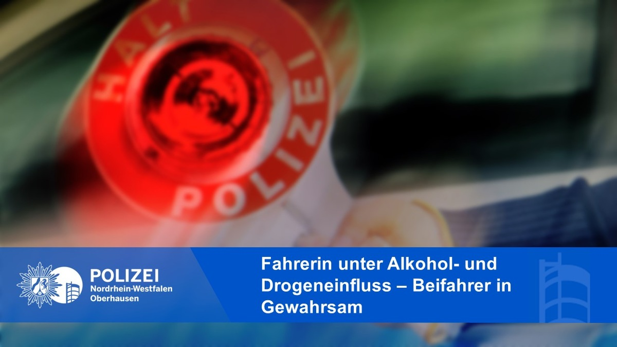 POL-OB: Fahrerin unter Alkohol- und Drogeneinfluss - Beifahrer in Gewahrsam - Foto: presseportal.de