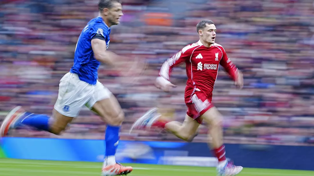 Bei Liverpool 2:1-Sieg gegen den FC Everton wurde Florian Wirtz erst nach einer Stunde eingewechselt. - Bild: Peter Byrne/PA Wire/dpa