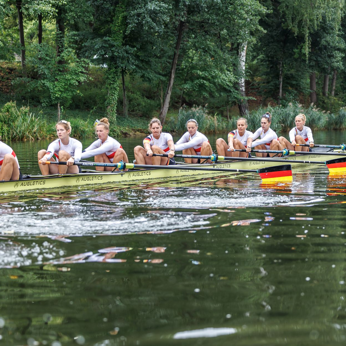 Der Deutschland-Achter der Frauen steht bei der WM in Shanghai im Finale (Archivbild).  - Foto: Andreas Gora/dpa