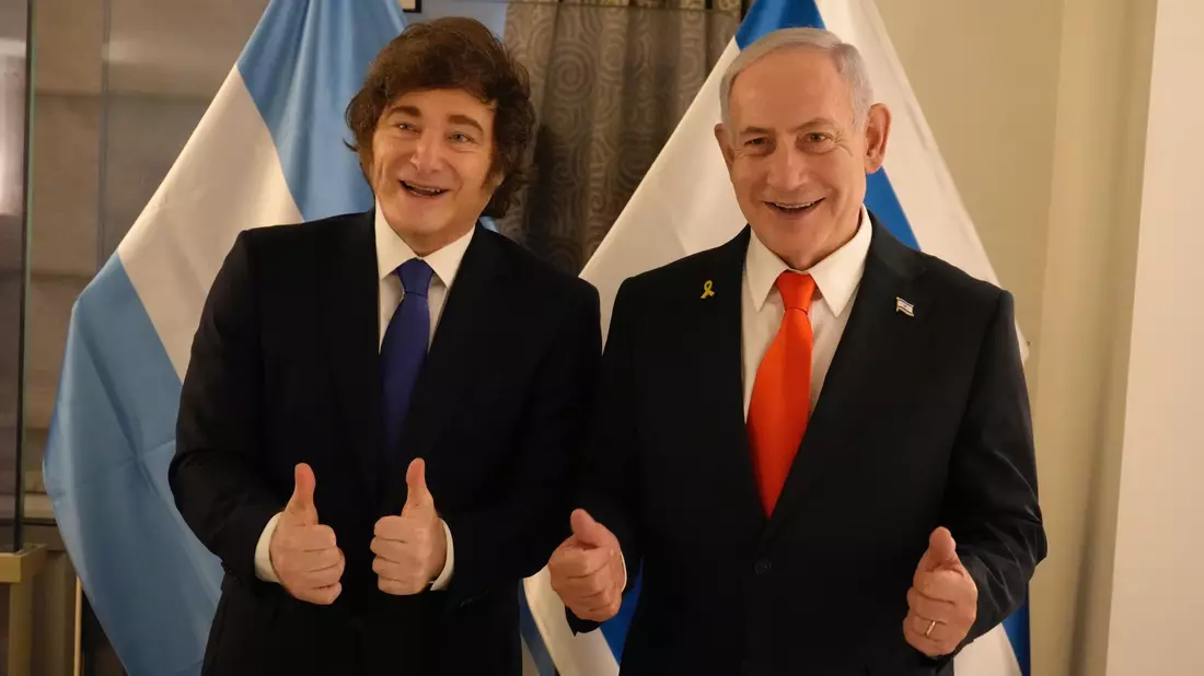 Vor seiner Rede im UN-Plenum trifft Israels Regierungschef Netanjahu mit dem argentinischen Präsidenten Milei einen engen Verbündeten. - Bild: Uncredited/Präsidialamt Argentinien/dpa