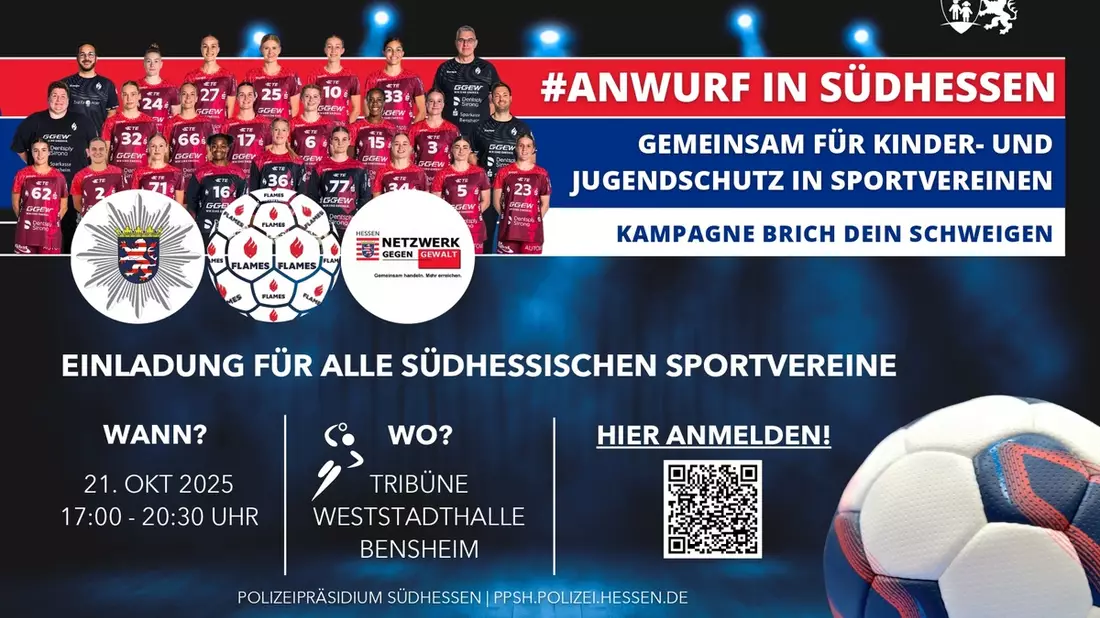 POL-DA: Bensheim: Gemeinsam für Kinder- und Jugendschutz in Sportvereinen/Einladung zur Veranstaltung #ANWURF IN SÜDHESSEN im Rahmen der Kampagne Brich dein Schweigen - Bild: presseportal.de
