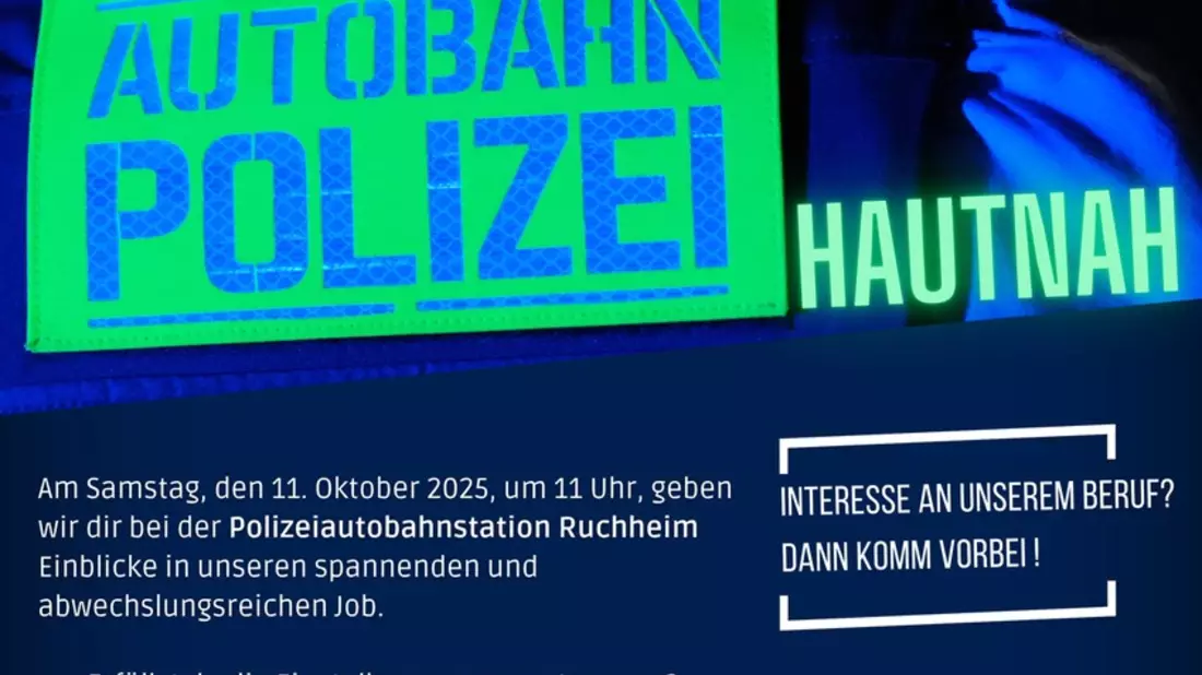 POL-PDNW: Nachwuchswerbung der Polizeiautobahnstation Ruchheim - Alarm für Weinbiet 50 - Autobahnpolizei hautnah - Bild: presseportal.de