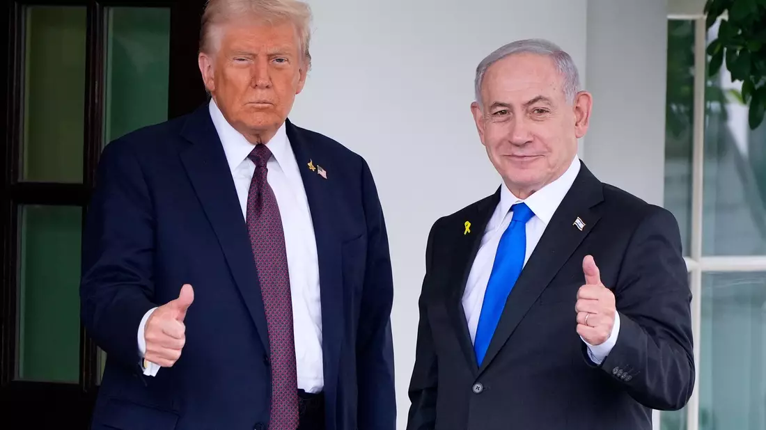 Israels Premier Netanjahu und US-Präsident Trump wollen über die Zukunft des Gazastreifens sprechen. (Archivbild) - Bild: Alex Brandon/AP/dpa