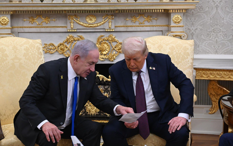 US-Präsident Trump hat einen Plan zur Beilegung des Gaza-Kriegs vorgelegt.  - Foto: Avi Ohayon/Israel Gpo/ZUMA Press Wire/dpa