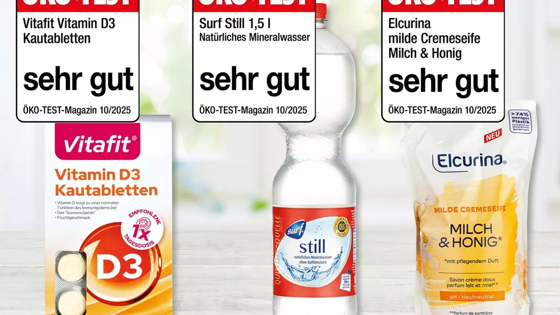 ÖKO-TEST zeichnet Mineralwasser, Cremeseife und Vitamin D mit Bestnote SEHR GUT aus / Dreimal sehr gut für NORMA-Produkte in der Ökotest Oktober-Ausgabe - Bild: presseportal.de