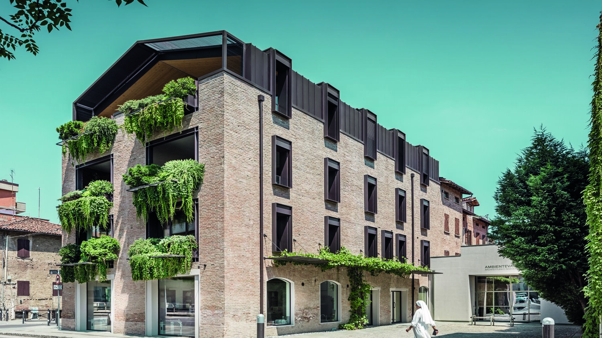 Backsteingebäude in Formigine - Foto: PREFA | Croce & Wir über pressetext.de