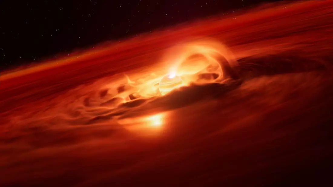 Sechs Milliarden Tonnen pro Sekunde: Dieser Planet ist wahrlich ein Gierschlund. - Bild: M. Kornmesser/ESO/L. Calçada/dpa