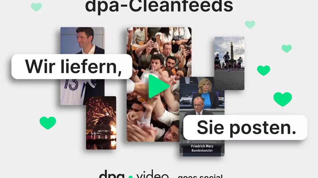 Start von dpa-Cleanfeeds - frischer Videocontent für Social Media - Bild: presseportal.de