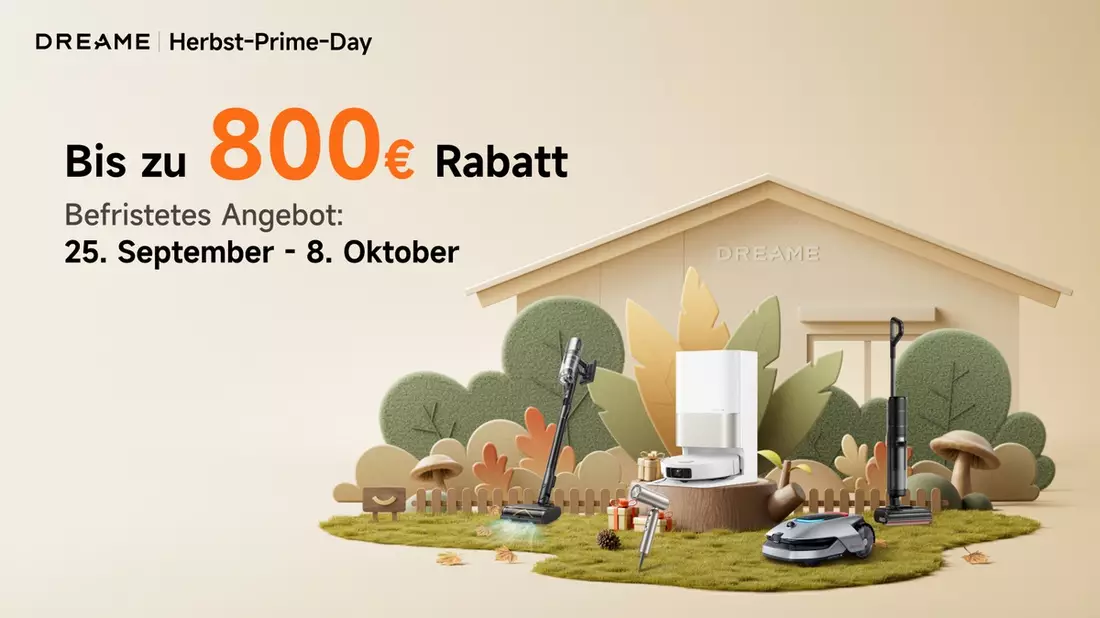 Zum Herbstbeginn fallen nicht nur die Blätter, sondern auch die Preise bei Dreame Jetzt bis zu 800 EUR im Herbst-Sale sparen! - Bild: presseportal.de