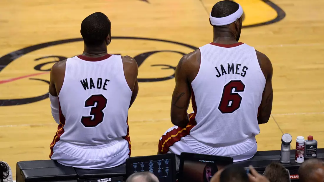 Wade und James gewannen mit Miami gemeinsam zwei Titel. - Bild: picture alliance / dpa