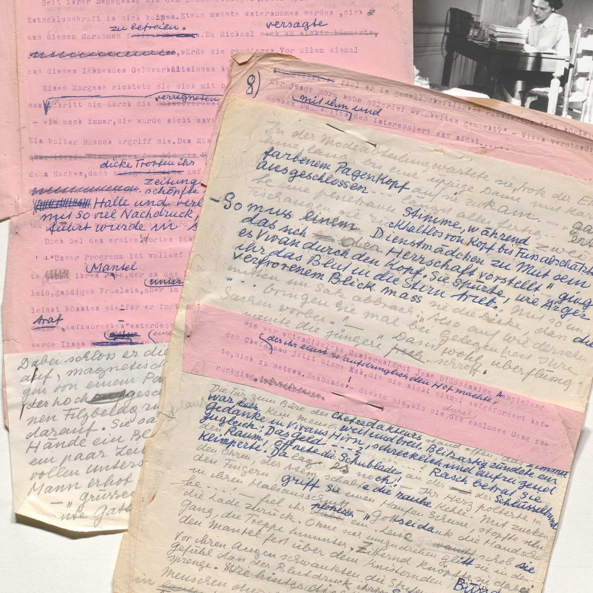 Das Manuskript zum einzigen Roman der Widerstandskämpferin Mopsa Sternheim galt lange als verschollen. Nun wurden die Seiten in einem Koffer in Oldenburg wiederentdeckt. - Foto: Frauke Proschek/Landesbibliothek Oldenburg/dpa