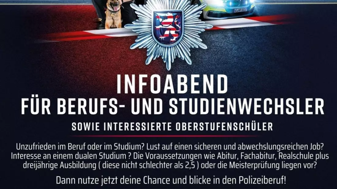 Mittelhessen: Raus aus dem Alltag, rein in den Einsatz - Karriere bei der Polizei durch Quereinstieg oder nach dem Schulabschluss verwirklichen - Bild: presseportal.de