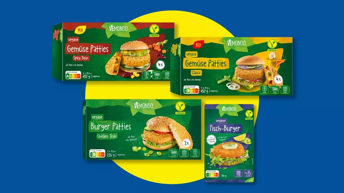 Vegane Burger: Lidl bietet neue Sorten / Der Lebensmitteleinzelhändler nimmt vier vegane Alternativen in sein Sortiment in Deutschland auf und setzt damit ein Zeichen in der aktuellen Debatte - Bild: presseportal.de