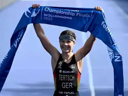 Im Sprint zum WM-Titel: Lisa Tertsch - Foto: Dean Lewins/AAP/dpa