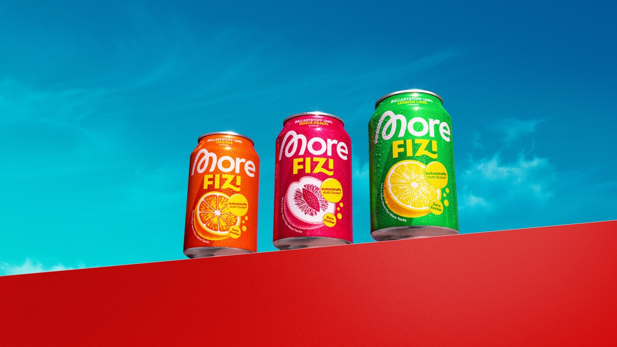 Ballaststoffe, die Spaß machen: More FIZI startet die Limo-Revolution / Mit zehn Gramm pflanzlichen Ballaststoffen pro Dose schließt FIZI die Lücke zwischen Genuss und Funktion - Foto: presseportal.de