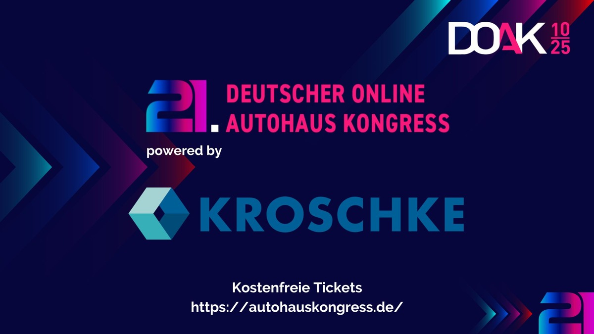 Partner der ersten Stunde / Sponsor Kroschke mit Beitrag zur digitalen Inventur beim 21. Deutschen Online Autohaus Kongress (DOAK) - Foto: presseportal.de