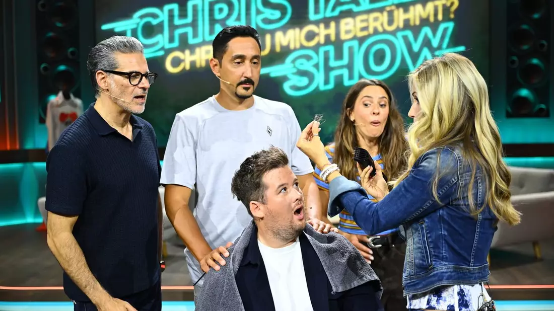 Rick Kavanian Eko Fresh Chris Tall Vanessa Mai Andrea Kaiser Chris du mich berühmt? - Bild: Joyn/Willi Weber, presseportal.de