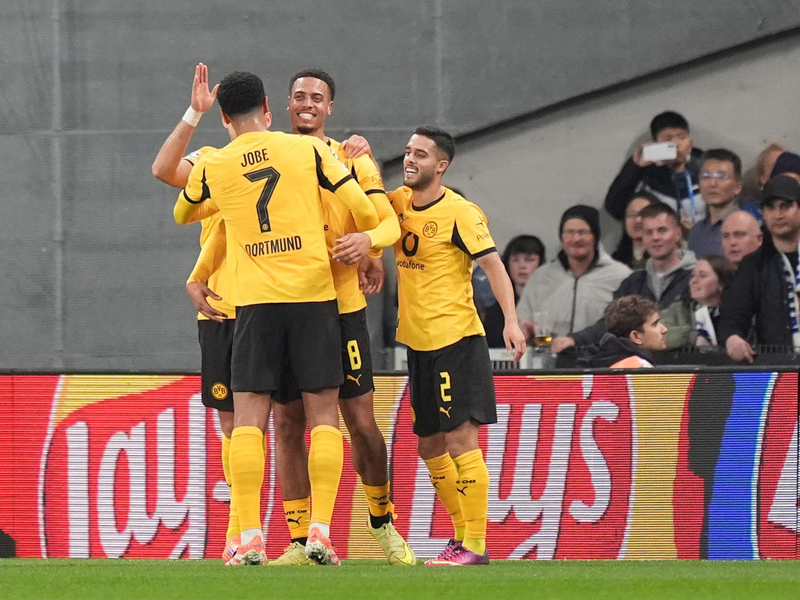 Bejubelt sein Tor: Felix Nmecha. - Foto: Marcus Brandt/dpa