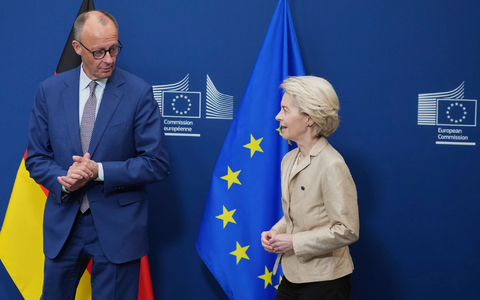 Will Kommissionspräsidentin Ursula von der Leyen konkrete Arbeitsaufträge erteilen: Bundeskanzler Friedrich Merz. (Archivbild) - Foto: Virginia Mayo/AP/dpa