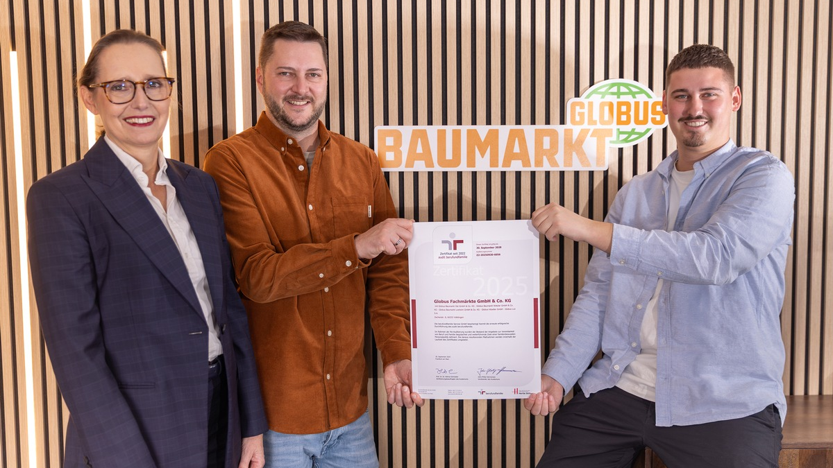 Globus Baumarkt: Rezertifizierung für gelebte Familienfreundlichkeit - Foto: presseportal.de