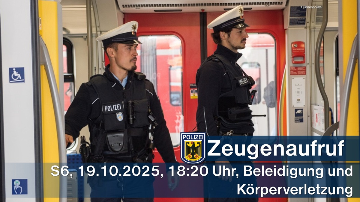 Bundespolizeidirektion München: Zeugenaufruf nach körperlichem Angriff - Foto: presseportal.de