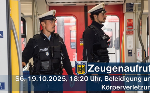 Bundespolizeidirektion München: Zeugenaufruf nach körperlichem Angriff - Foto: presseportal.de