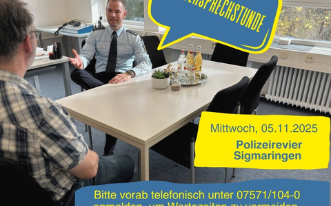 PP Ravensburg: Im Gespräch bleiben - Bürgersprechstunde beim Polizeirevier Sigmaringen - Foto: presseportal.de