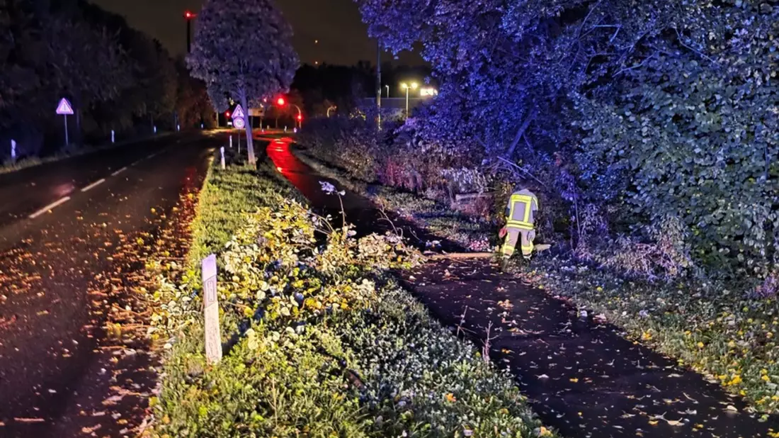 FW Grevenbroich: Stürmisches Wetter beschert Feuerwehr Grevenbroich sechs Einsätze im Stadtgebiet - Bild: presseportal.de