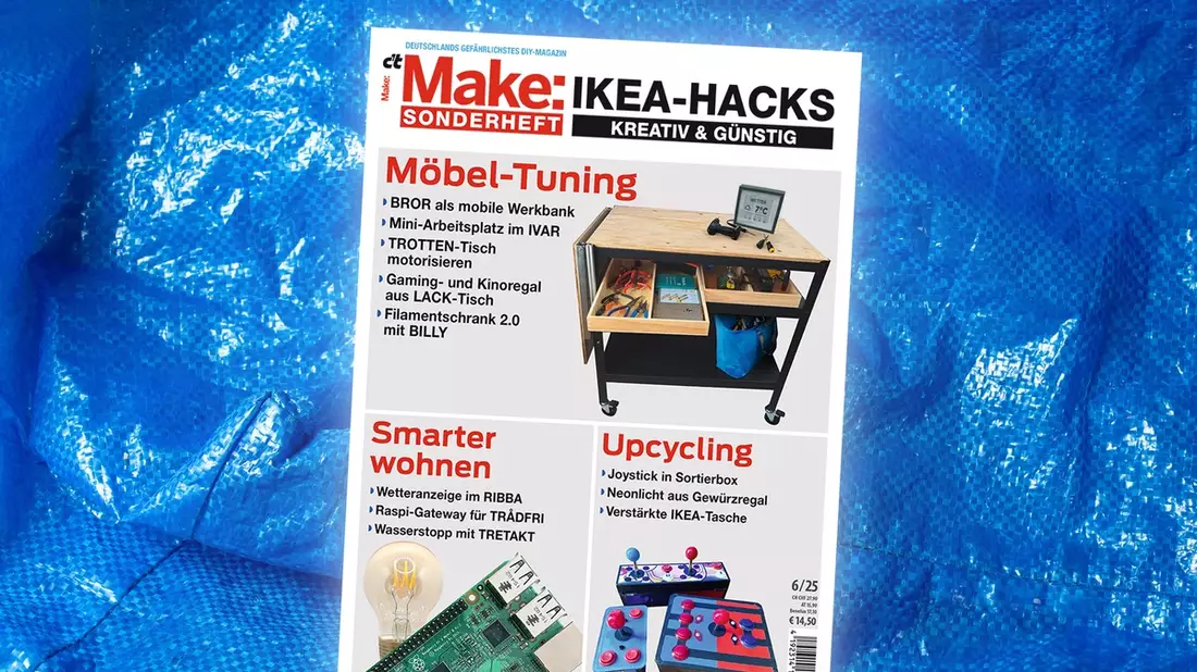 Make: Erstes Sonderheft zu kreativen Ikea-Hacks / Servierwagen wird zum mobilen Arbeitstisch - Bild: presseportal.de