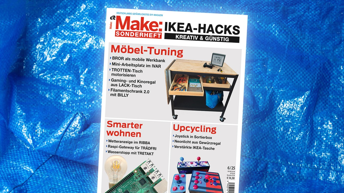 Make: Erstes Sonderheft zu kreativen Ikea-Hacks / Servierwagen wird zum mobilen Arbeitstisch - Foto: presseportal.de