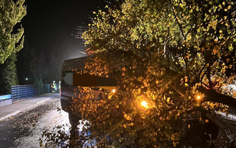FFW Schiffdorf: 23-jähriger Bremerhaven fährt mit Transporter über Verkehrsinsel - Foto: presseportal.de