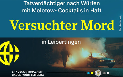 LKA-BW: Gemeinsame Pressemitteilung der Staatsanwaltschaft Hechingen und des Landeskriminalamts: Tatverdächtiger nach schwerer Brandstiftung und versuchtem Mord in Leibertingen in Untersuchungshaft - Foto: presseportal.de