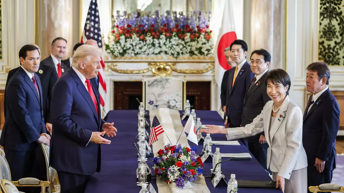 USA und Japan stärken ihr Bündnis. - Bild: Franck Robichon/EPA Pool/dpa