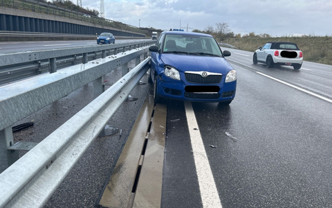 POL-PDLD: B10/AS LD-Nord - Gegen die Mittelleitplanke geschleudert - Foto: presseportal.de