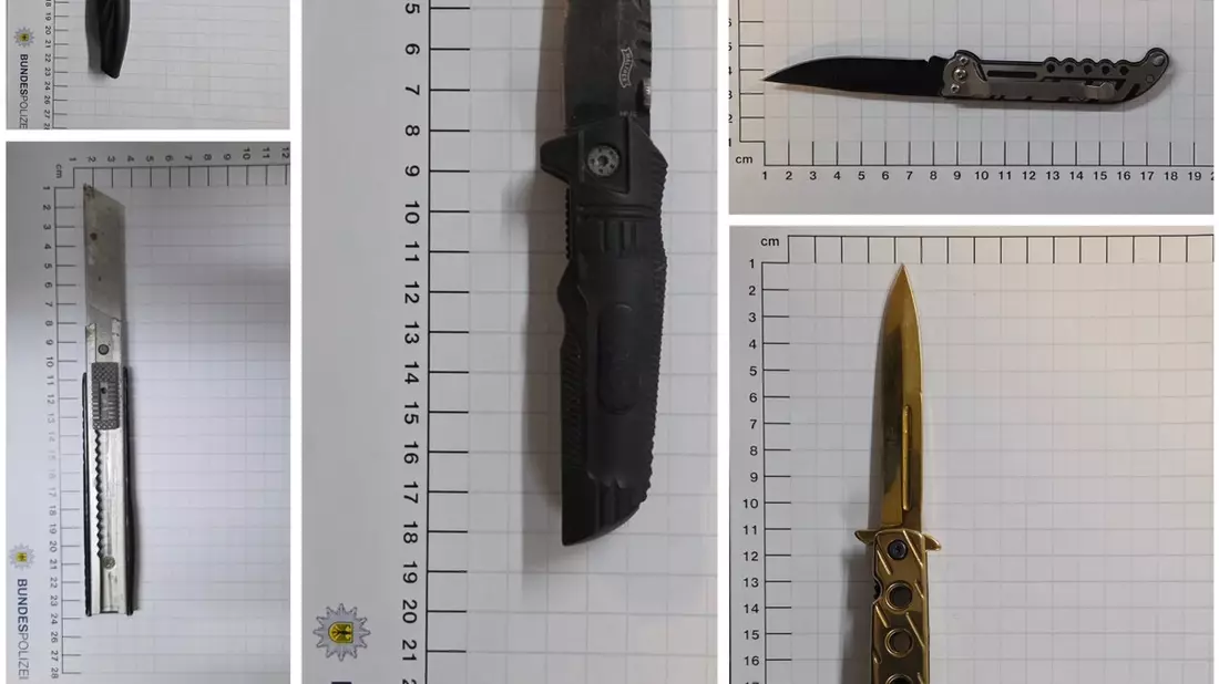 BPOL NRW: Bundespolizei beschlagnahmt am Wochenende acht Messer im Gelsenkirchener Hauptbahnhof - Bild: presseportal.de