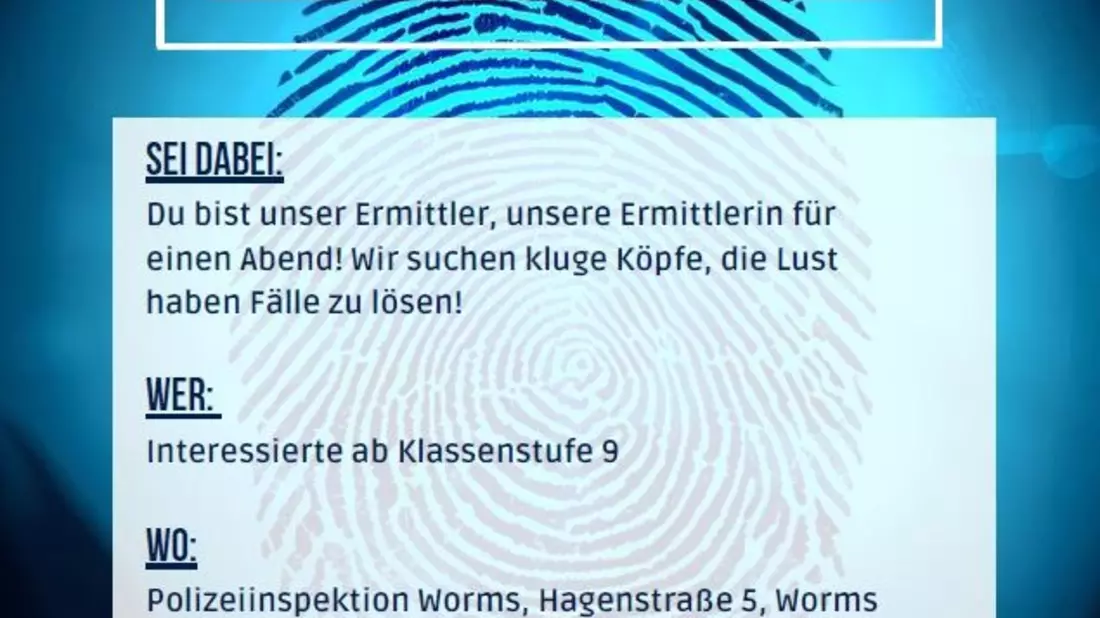 POL-PDWO: Crime Night 2025 - Sei dabei und werde zum Ermittler / zur Ermittlerin für einen Abend. - Bild: presseportal.de