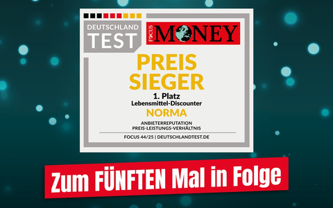Erneut an der Spitze: FOCUS MONEY zeichnet NORMA als Deutschlands Preissieger 2025 aus / Nürnberger Lebensmittel-Discounter zum 5. Mal in Folge ganz vorne - Foto: presseportal.de